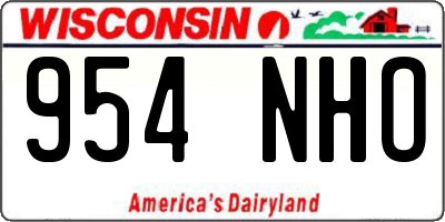 WI license plate 954NHO