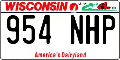 WI license plate 954NHP