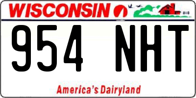 WI license plate 954NHT