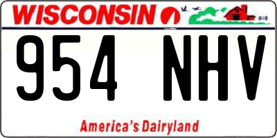 WI license plate 954NHV