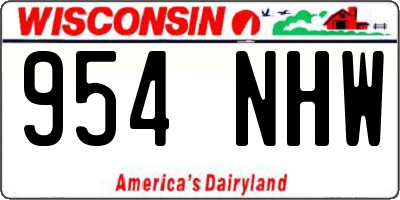 WI license plate 954NHW