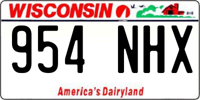 WI license plate 954NHX