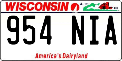 WI license plate 954NIA