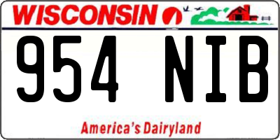 WI license plate 954NIB