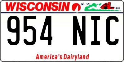WI license plate 954NIC