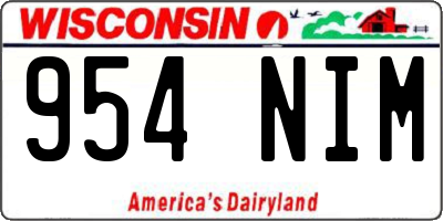 WI license plate 954NIM