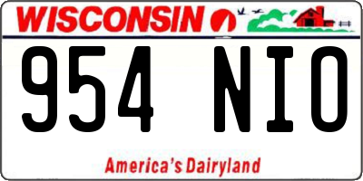 WI license plate 954NIO