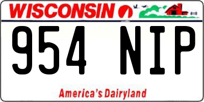 WI license plate 954NIP