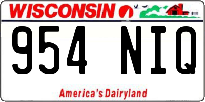 WI license plate 954NIQ
