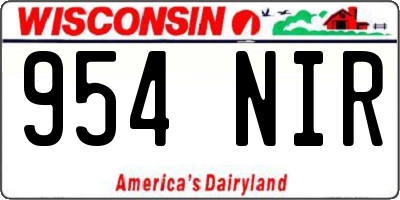 WI license plate 954NIR