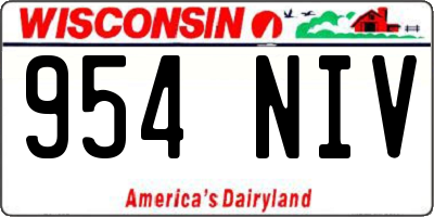 WI license plate 954NIV