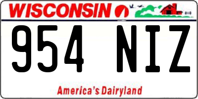 WI license plate 954NIZ