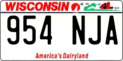 WI license plate 954NJA