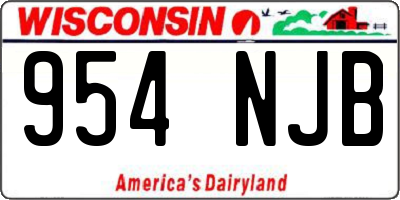 WI license plate 954NJB