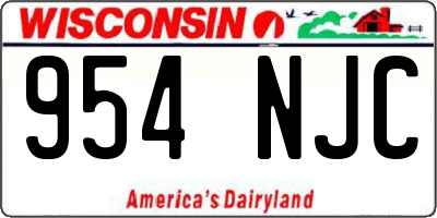 WI license plate 954NJC