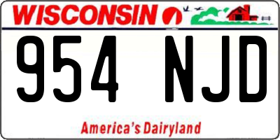 WI license plate 954NJD