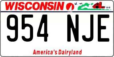 WI license plate 954NJE