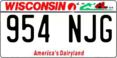 WI license plate 954NJG