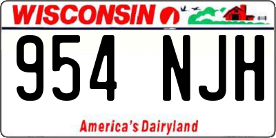 WI license plate 954NJH