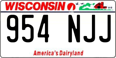 WI license plate 954NJJ