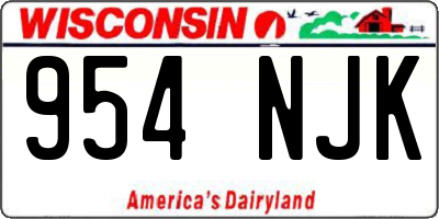 WI license plate 954NJK