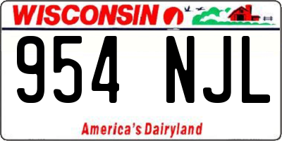 WI license plate 954NJL