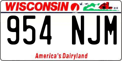 WI license plate 954NJM