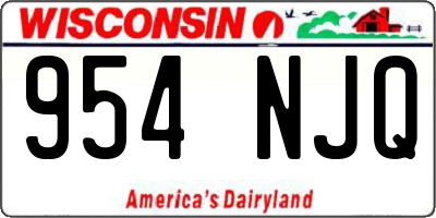 WI license plate 954NJQ