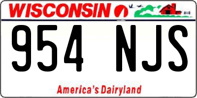 WI license plate 954NJS