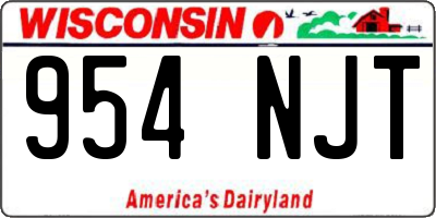 WI license plate 954NJT