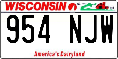 WI license plate 954NJW