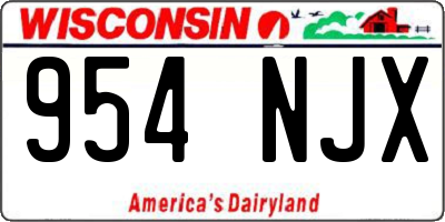 WI license plate 954NJX