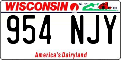 WI license plate 954NJY
