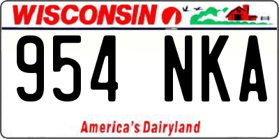WI license plate 954NKA