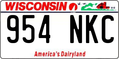 WI license plate 954NKC