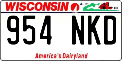 WI license plate 954NKD
