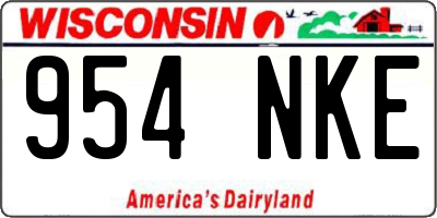 WI license plate 954NKE