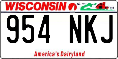 WI license plate 954NKJ