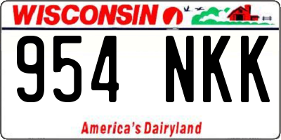 WI license plate 954NKK