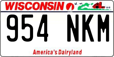 WI license plate 954NKM