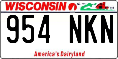 WI license plate 954NKN