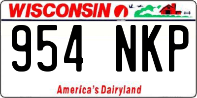 WI license plate 954NKP