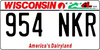 WI license plate 954NKR