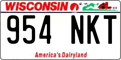 WI license plate 954NKT