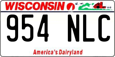 WI license plate 954NLC