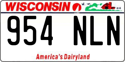 WI license plate 954NLN