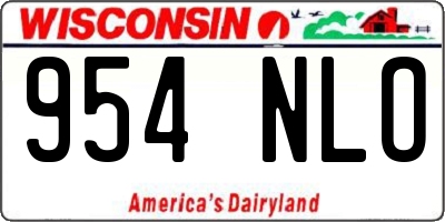 WI license plate 954NLO