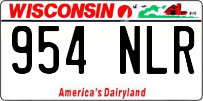 WI license plate 954NLR