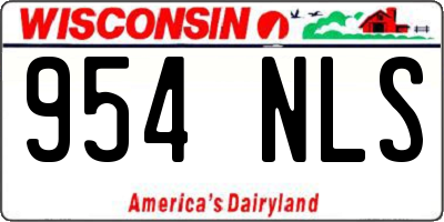 WI license plate 954NLS