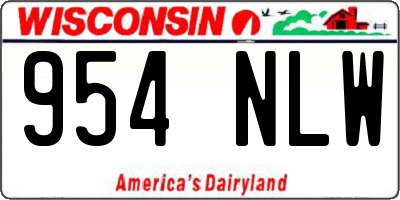 WI license plate 954NLW